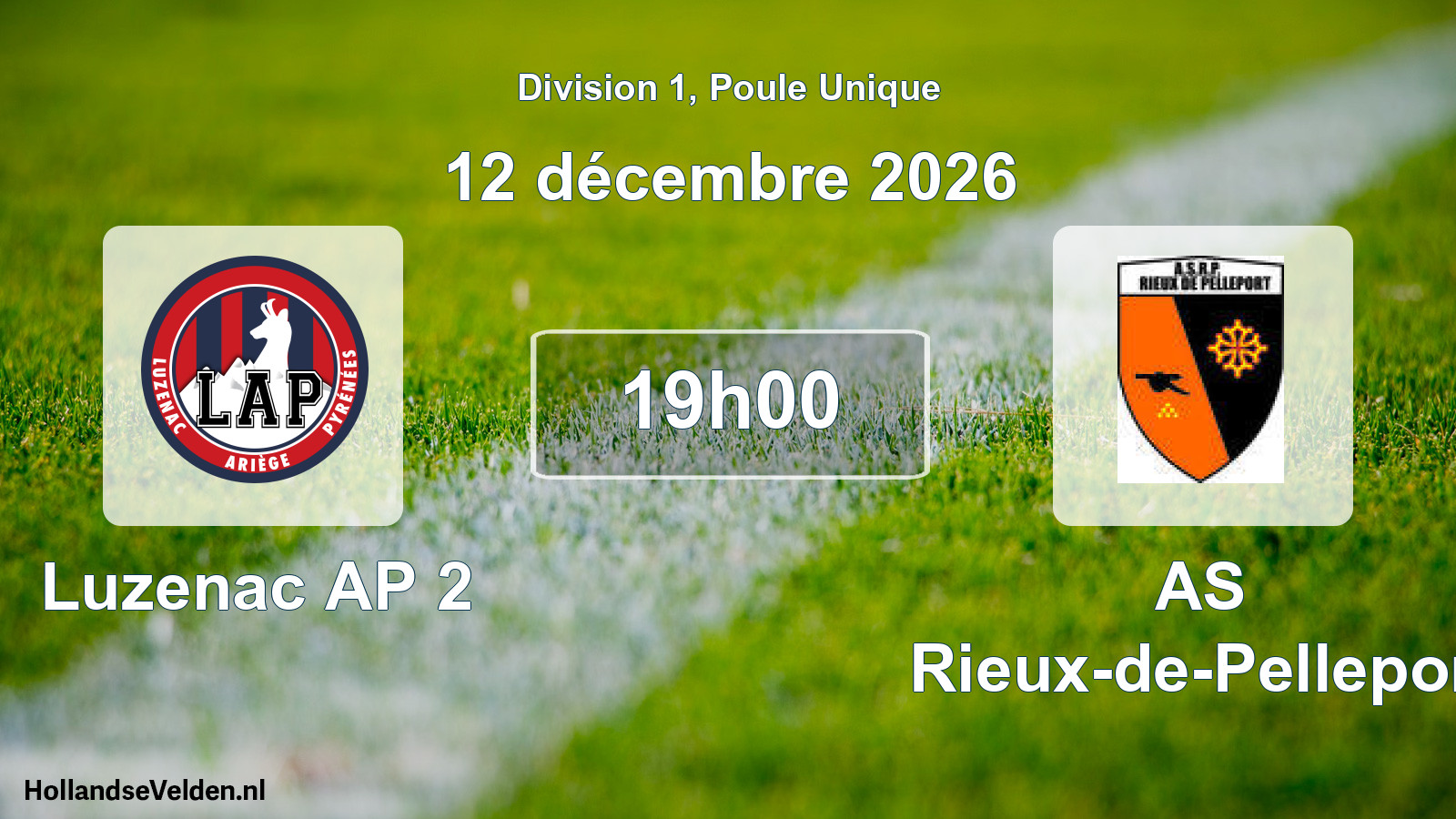Match programmé: Luzenac AP 2 - AS Rieux-de-Pelleport (12 décembre 2026)