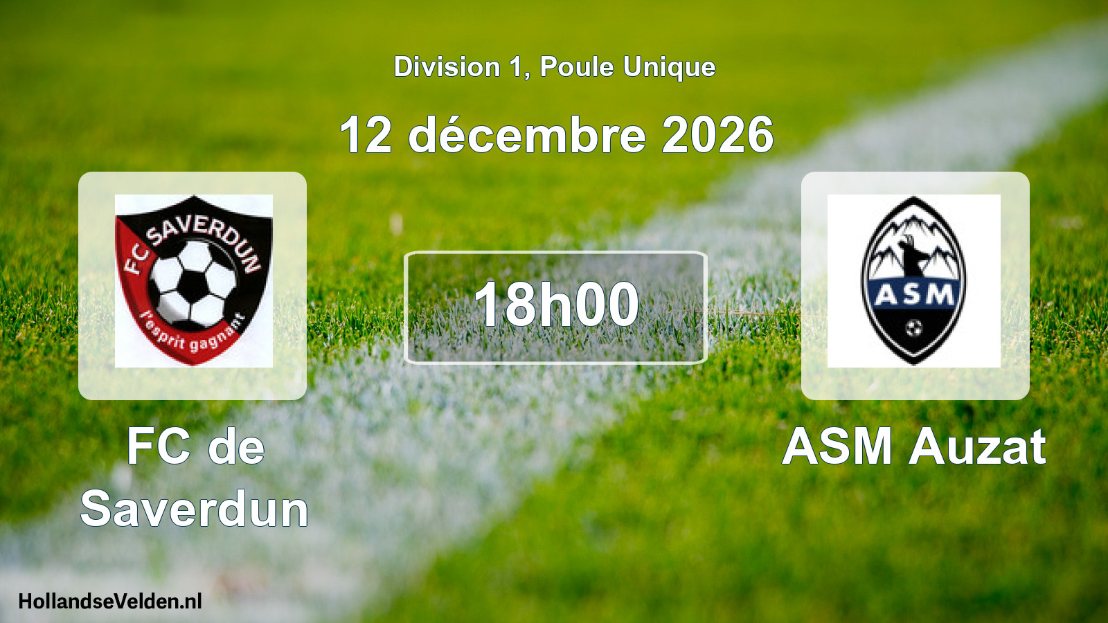 Match programmé: FC de Saverdun - ASM Auzat (12 décembre 2026)