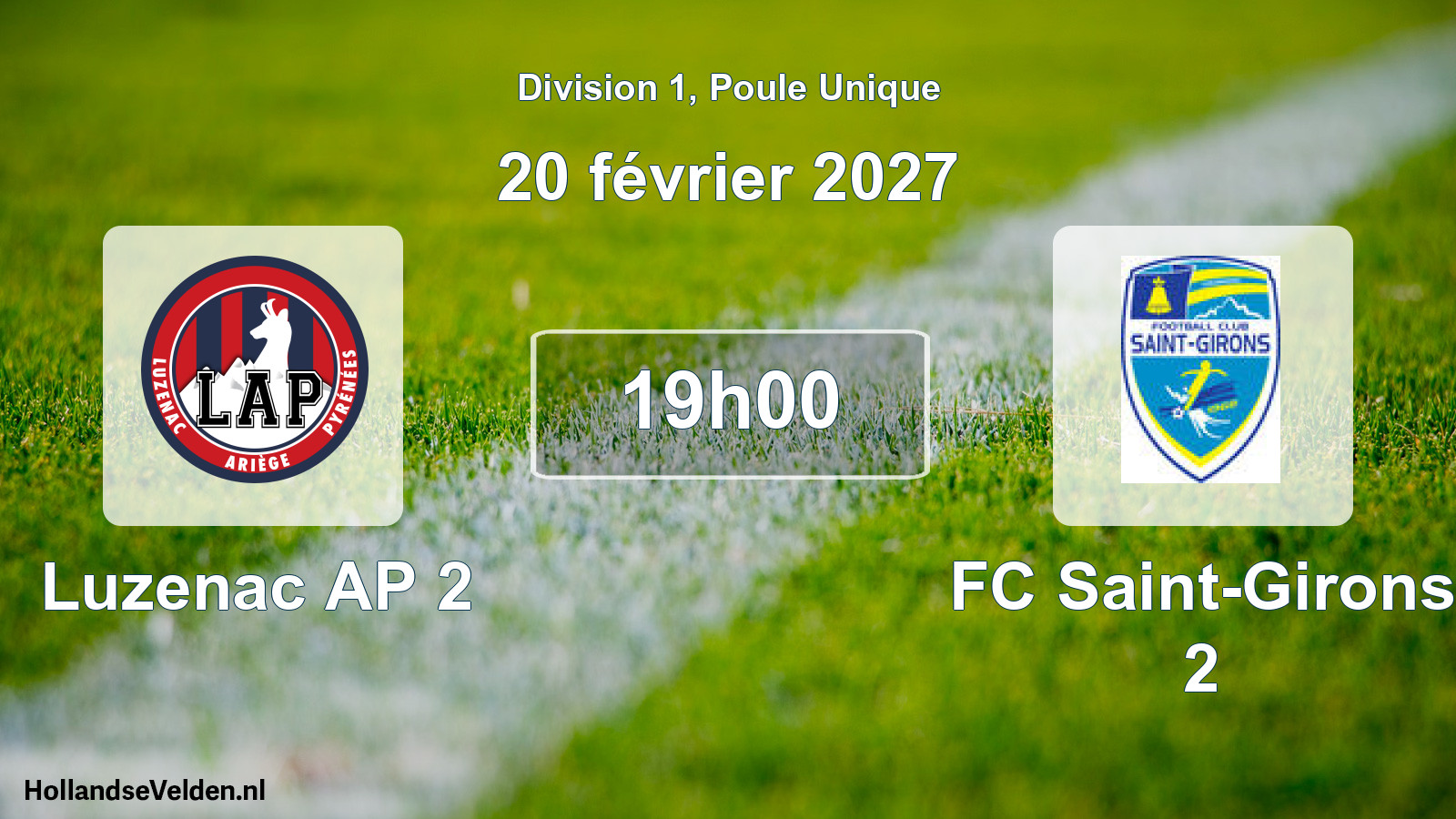 Match programmé: Luzenac AP 2 - FC Saint-Girons 2 (20 février 2027)