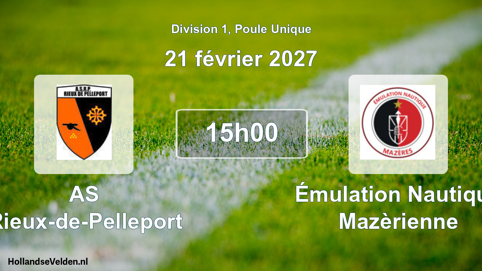 Match programmé: AS Rieux-de-Pelleport - Émulation Nautique Mazèrienne (21 février 2027)