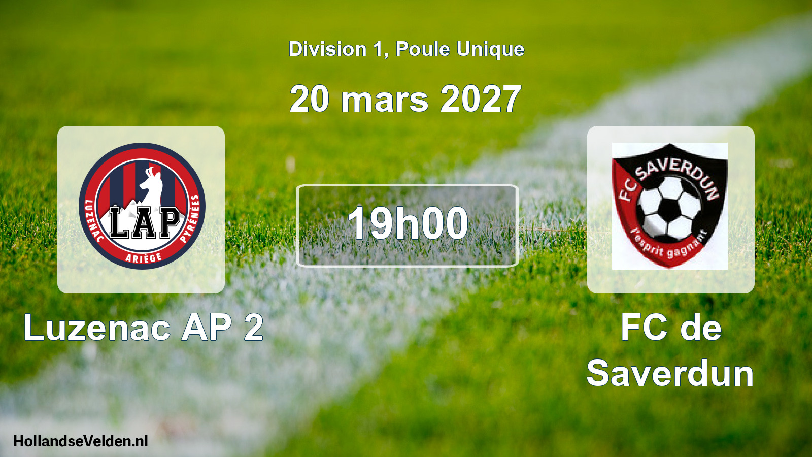 Match programmé: Luzenac AP 2 - FC de Saverdun (20 mars 2027)