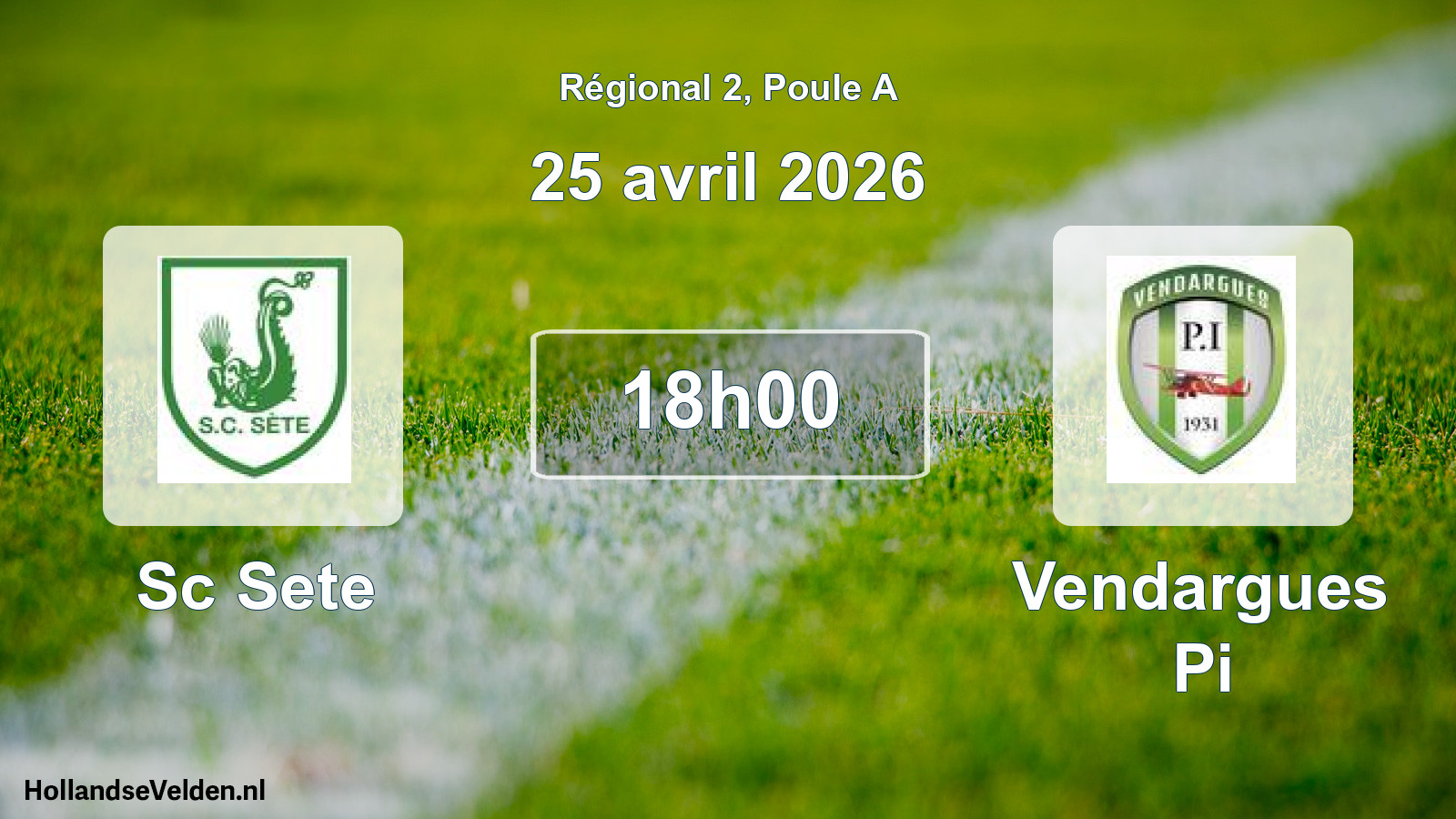 Geplande wedstrijd: Sc Sete - Vendargues Pi (25 avril 2026)