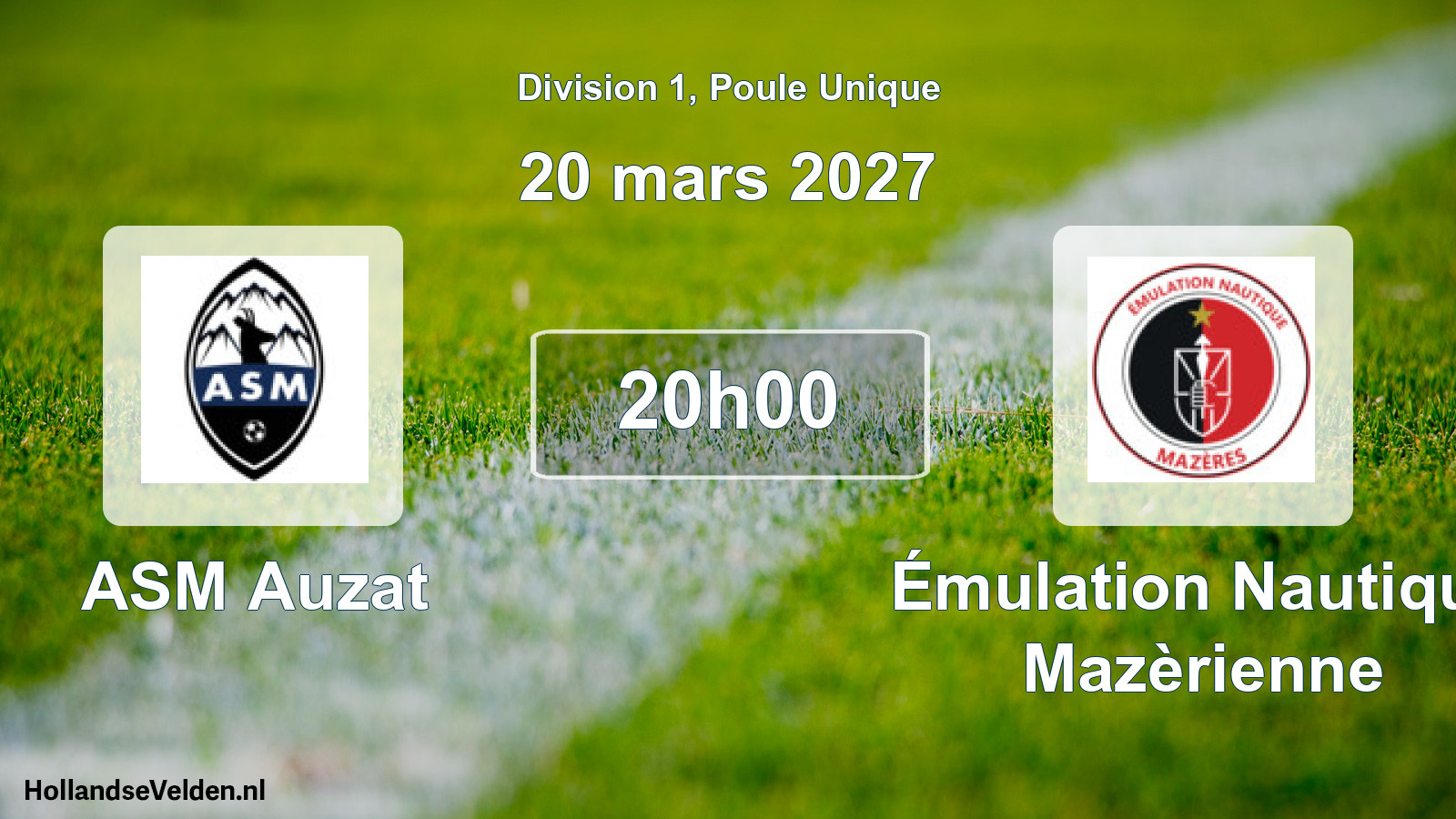 Match programmé: ASM Auzat - Émulation Nautique Mazèrienne (20 mars 2027)