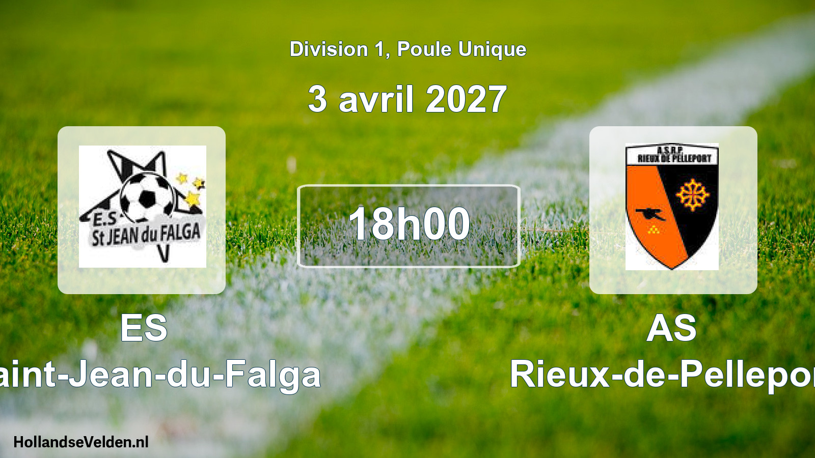 Match programmé: ES Saint-Jean-du-Falga - AS Rieux-de-Pelleport (3 avril 2027)