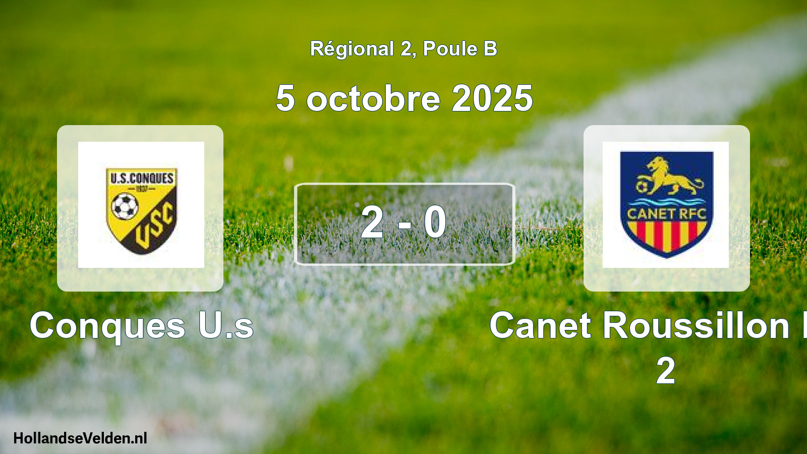 Gespeelde wedstrijd: Conques U.s - Canet Roussillon Fc 2 2 - 0 (5 octobre 2025)