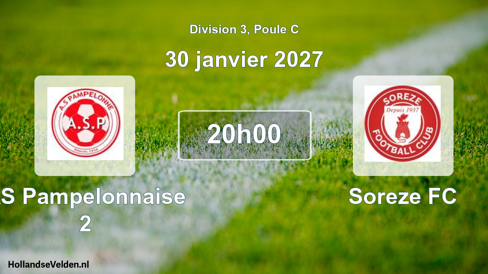 Match programmé: AS Pampelonnaise 2 - Soreze FC (30 janvier 2027)