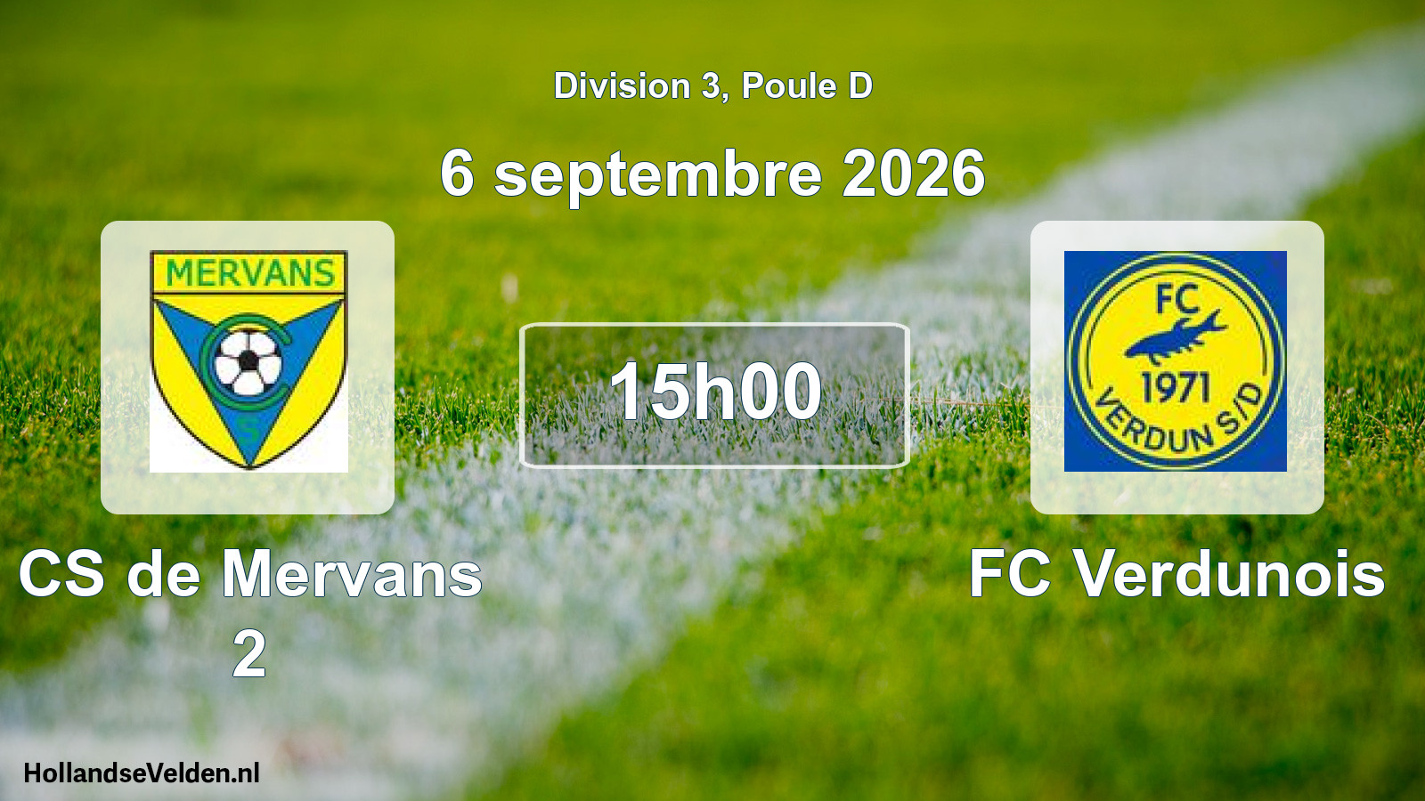 Scheduled Match: CS de Mervans 2 - FC Verdunois (6 September 2026)