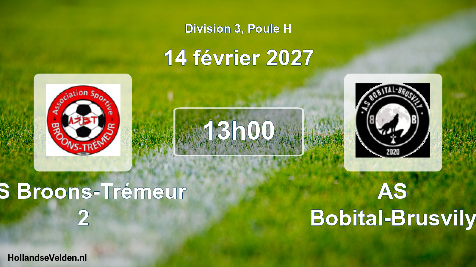Scheduled Match: AS Broons-Trémeur 2 - AS Bobital-Brusvily (14 February 2027)