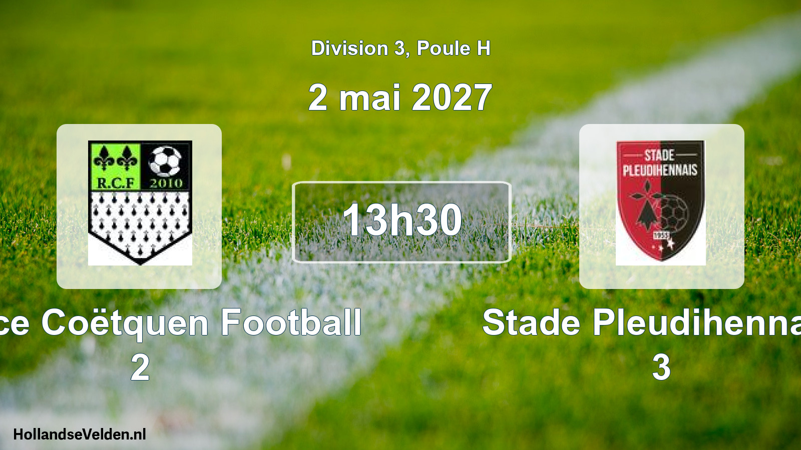 Match programmé: Rance Coëtquen Football 2 - Stade Pleudihennais 3 (2 mai 2027)