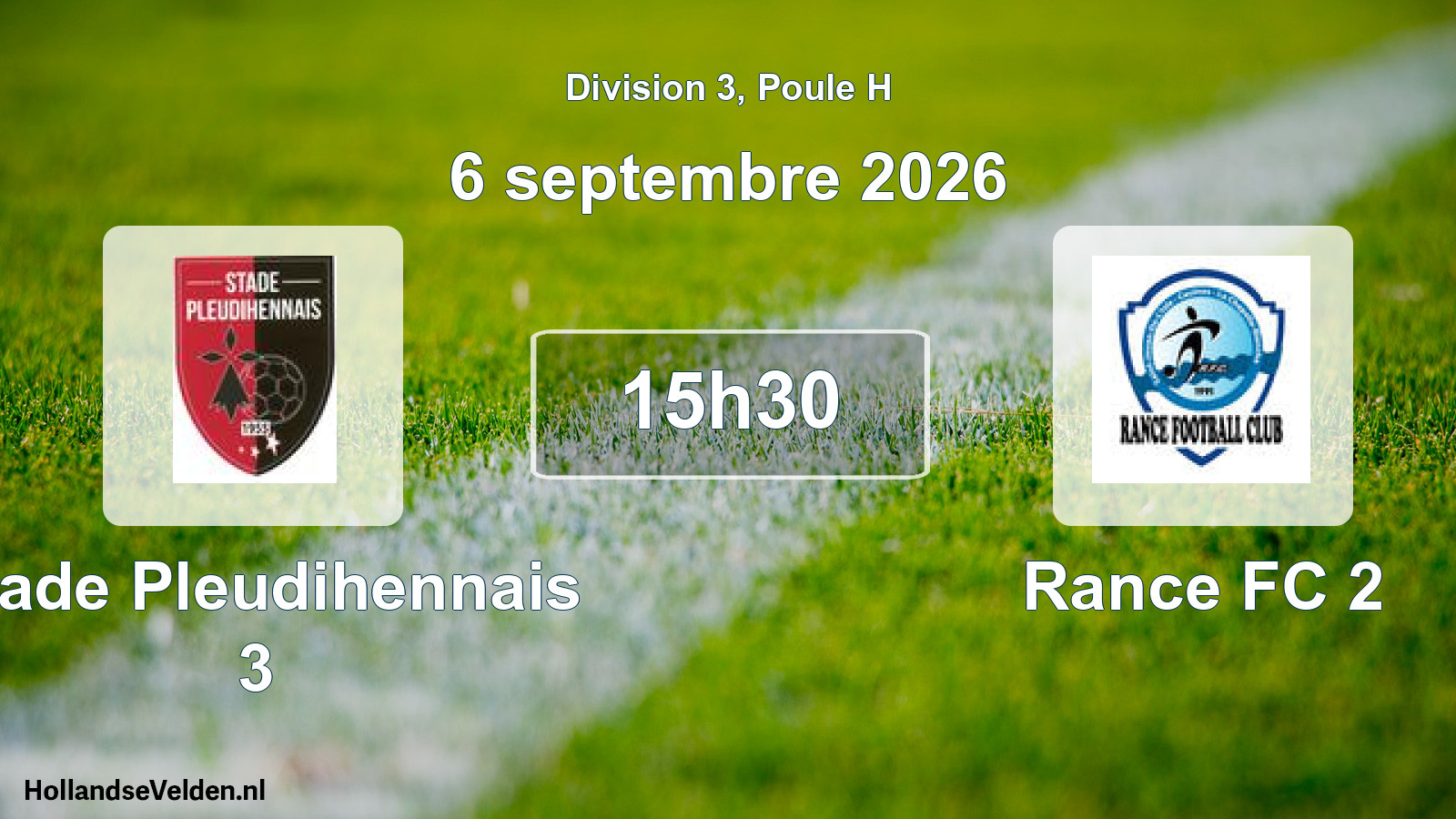 Match programmé: Stade Pleudihennais 3 - Rance FC 2 (6 septembre 2026)