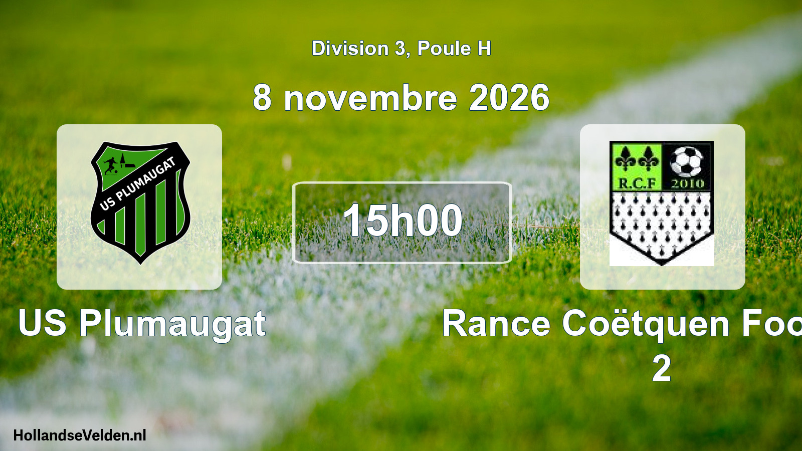 Scheduled Match: US Plumaugat - Rance Coëtquen Football 2 (8 November 2026)