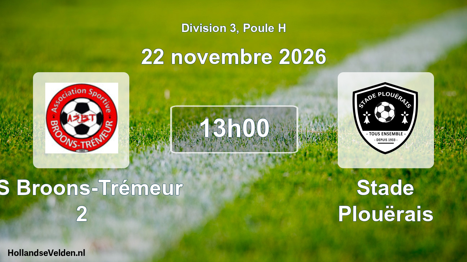 Scheduled Match: AS Broons-Trémeur 2 - Stade Plouërais (22 November 2026)