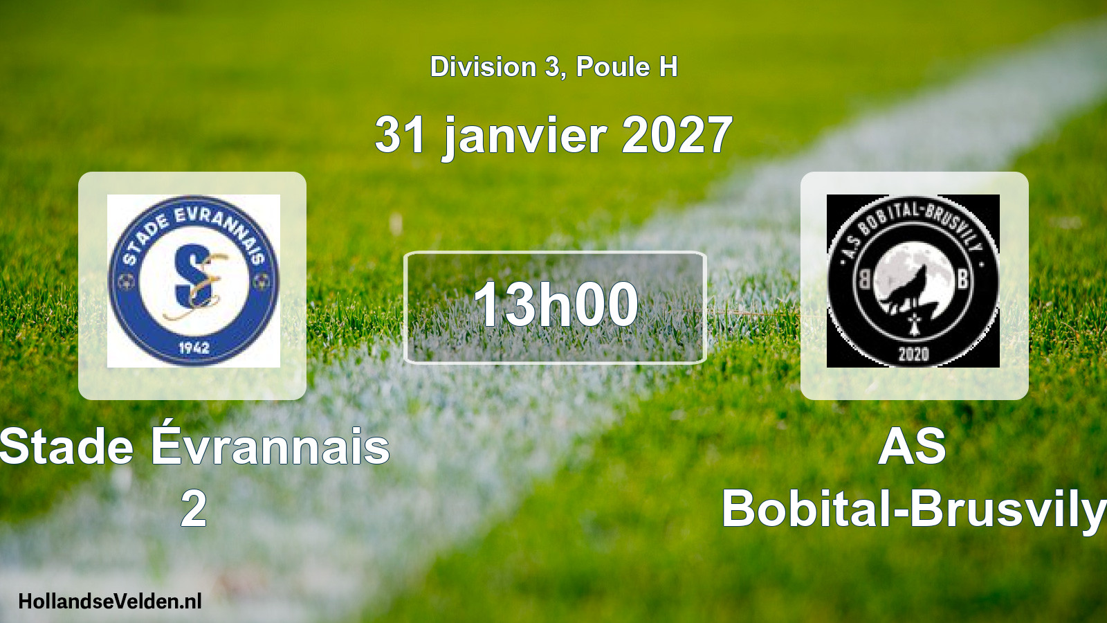 Scheduled Match: Stade Évrannais 2 - AS Bobital-Brusvily (31 January 2027)