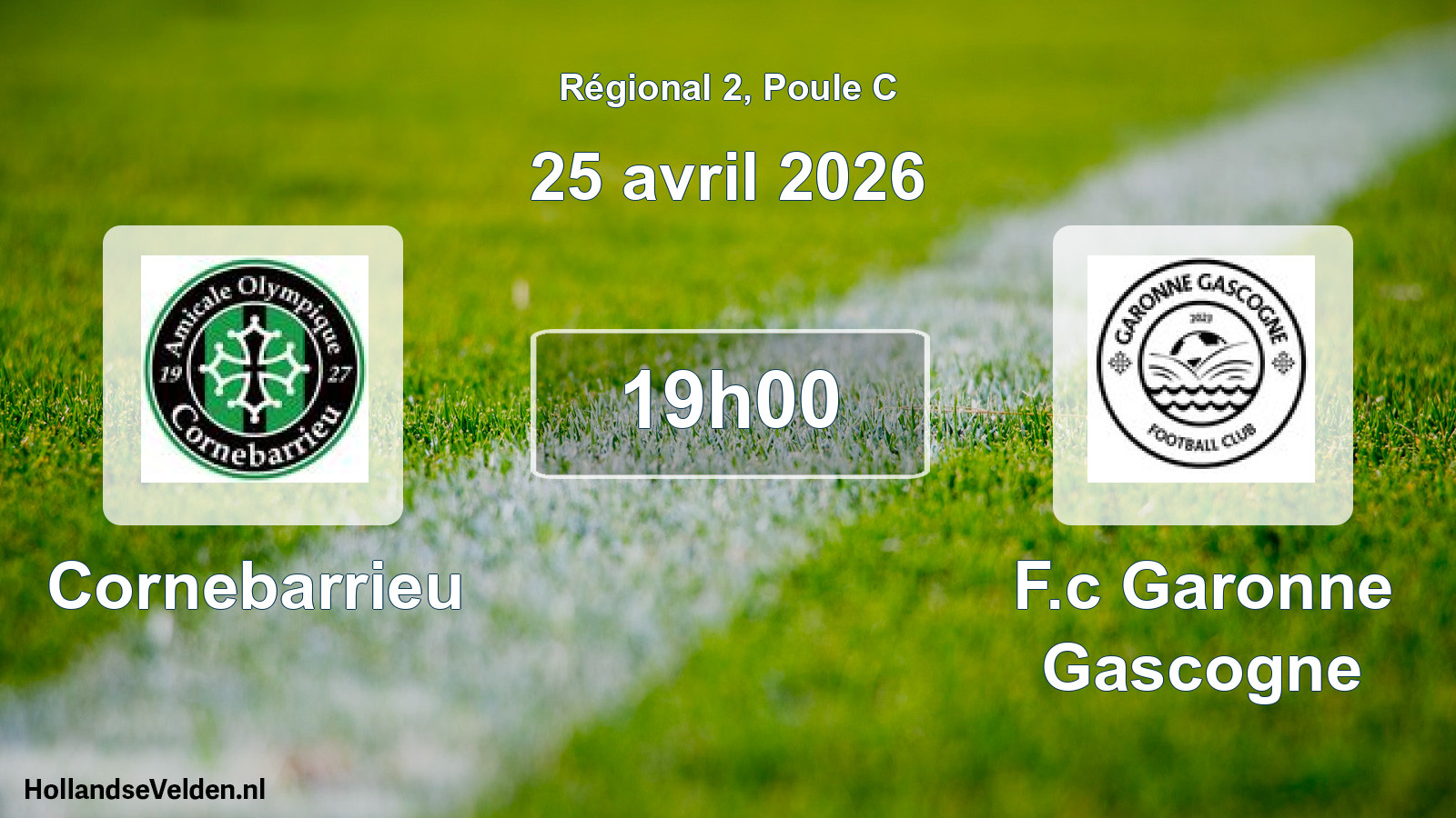 Scheduled Match: Cornebarrieu - F.c Garonne Gascogne (25 April 2026)