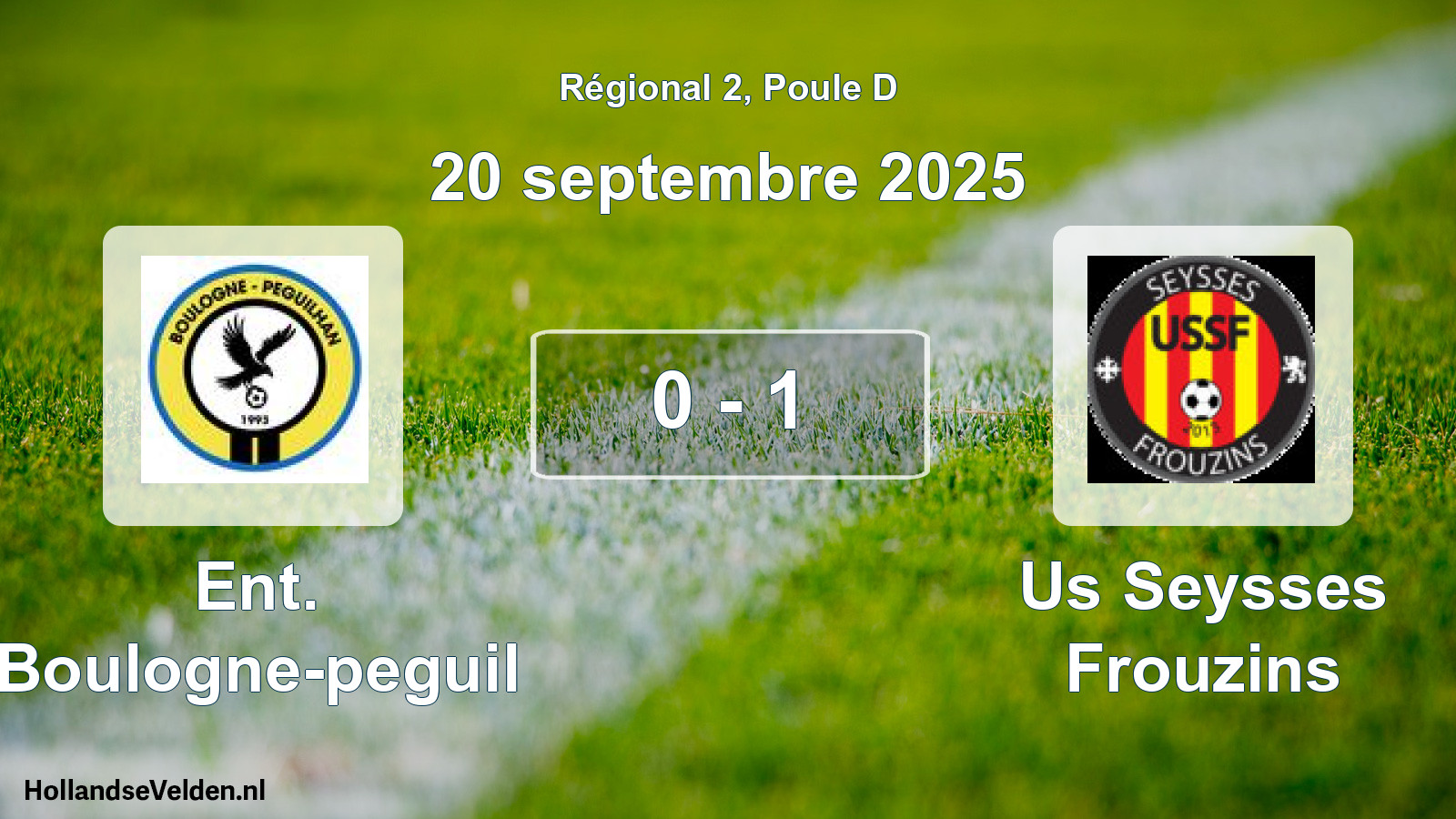 Total number of matches played: Ent. Boulogne-peguil - Us Seysses Frouzins 0 - 1 (20 September 2025)