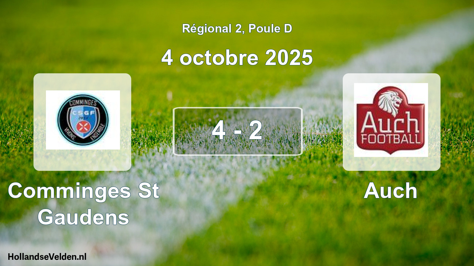 Gespeelde wedstrijd: Comminges St Gaudens - Auch 4 - 2 (4 octobre 2025)