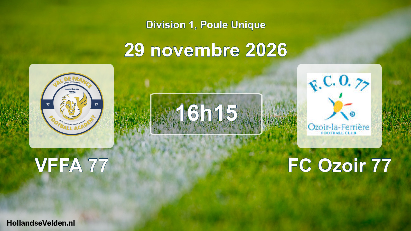 Scheduled Match: VFFA 77 - FC Ozoir 77 (29 November 2026)