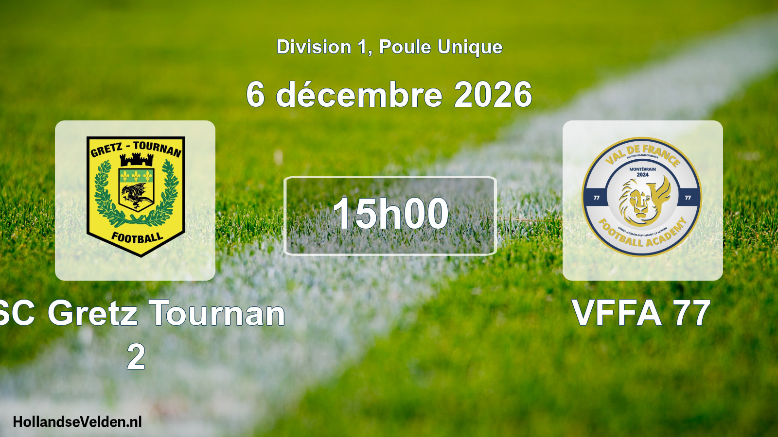 Match programmé: SC Gretz Tournan 2 - VFFA 77 (6 décembre 2026)