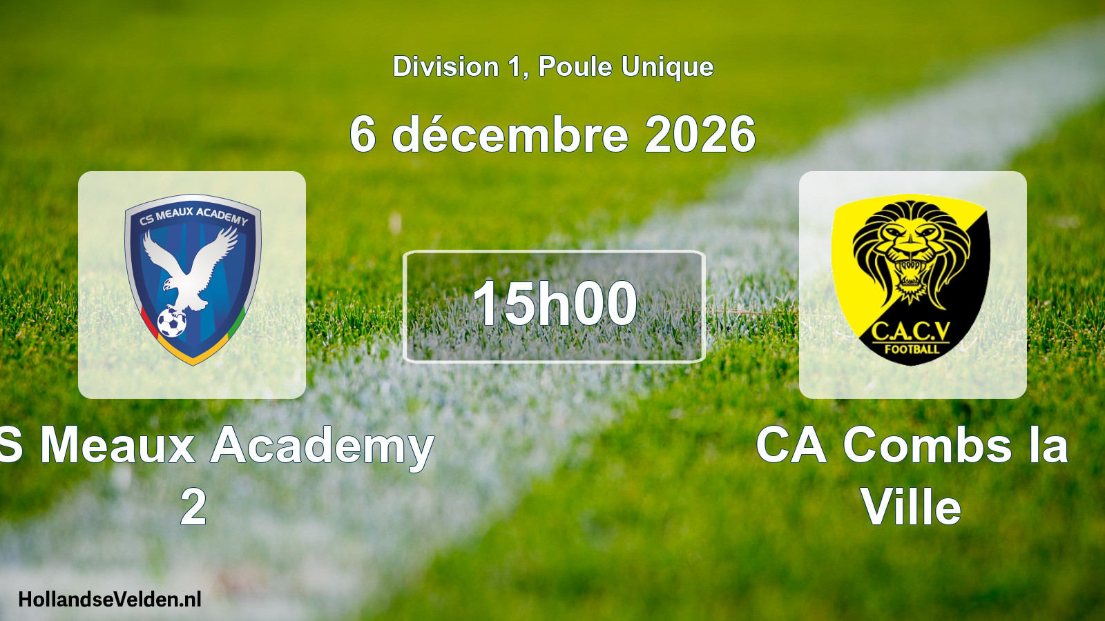 Scheduled Match: CS Meaux Academy 2 - CA Combs la Ville (6 December 2026)
