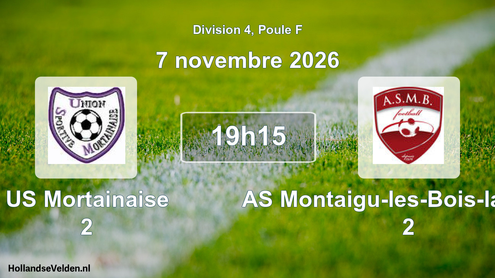 Geplande wedstrijd: US Mortainaise 2 - AS Montaigu-les-Bois-la-Blouti 2 (7 november 2026)