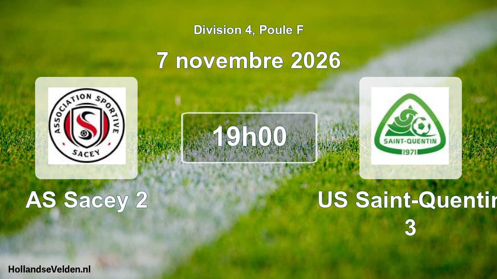 Match programmé: AS Sacey 2 - US Saint-Quentin 3 (7 novembre 2026)