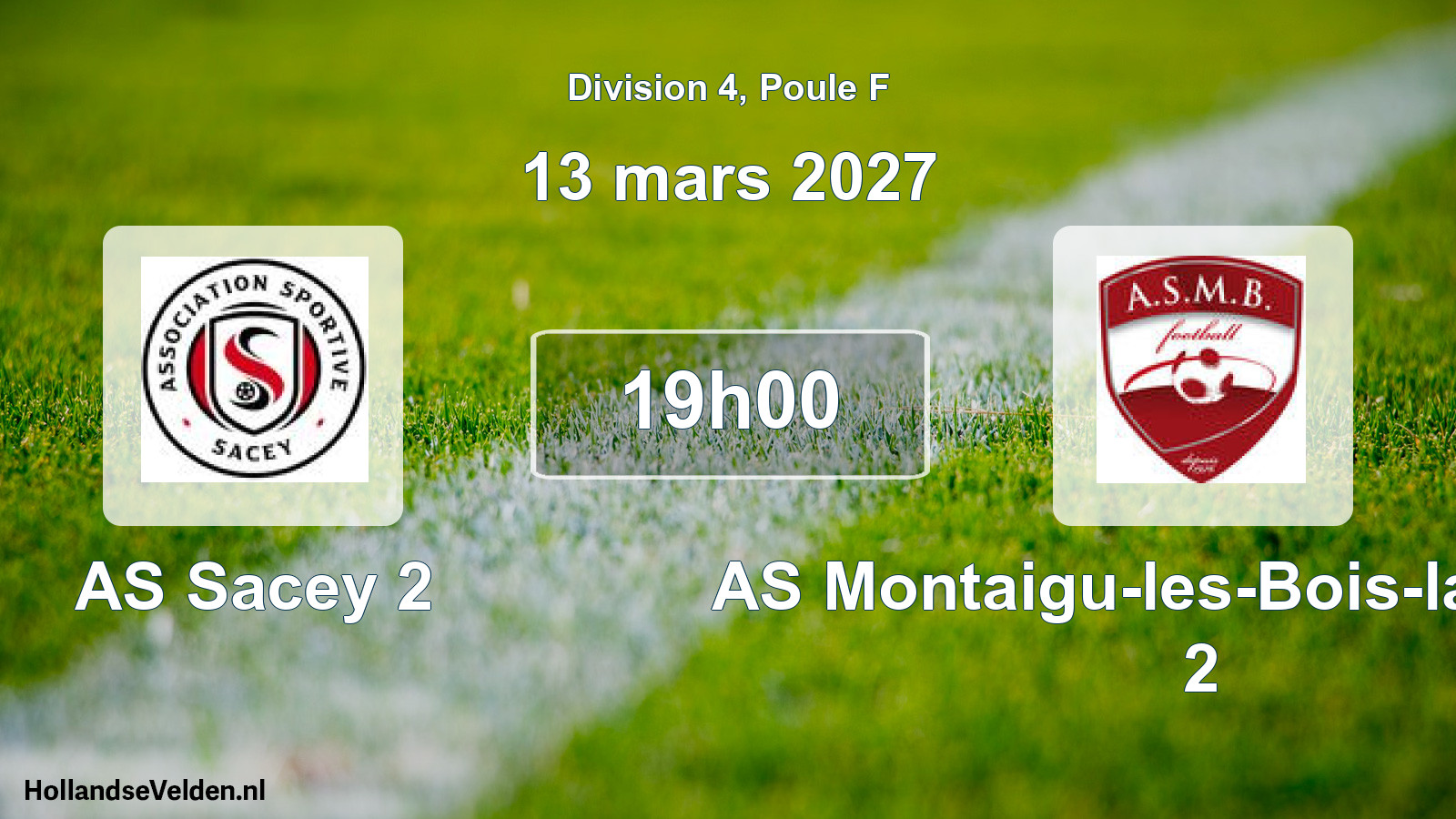 Match programmé: AS Sacey 2 - AS Montaigu-les-Bois-la-Blouti 2 (13 mars 2027)