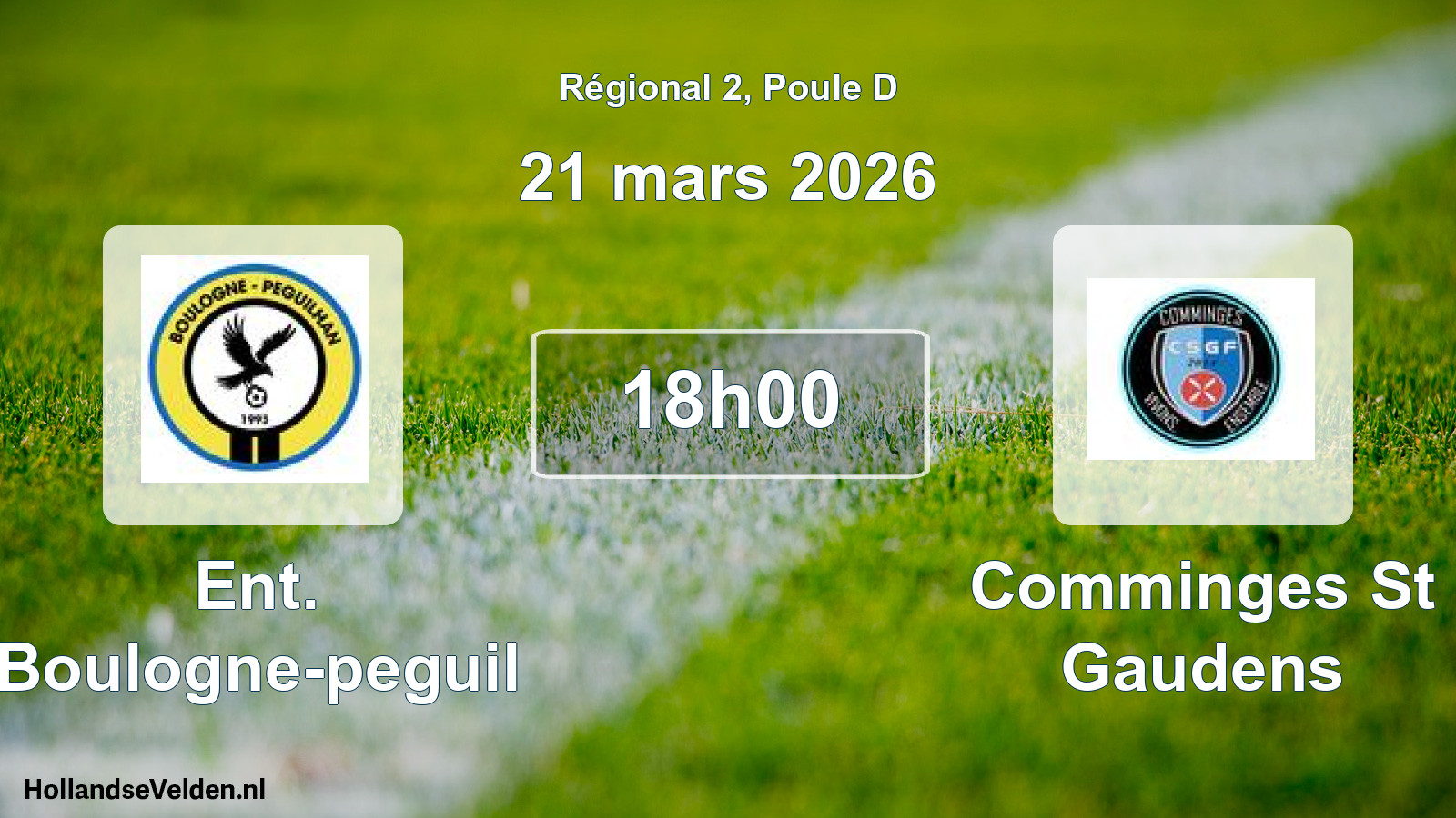 Geplande wedstrijd: Ent. Boulogne-peguil - Comminges St Gaudens (21 maart 2026)