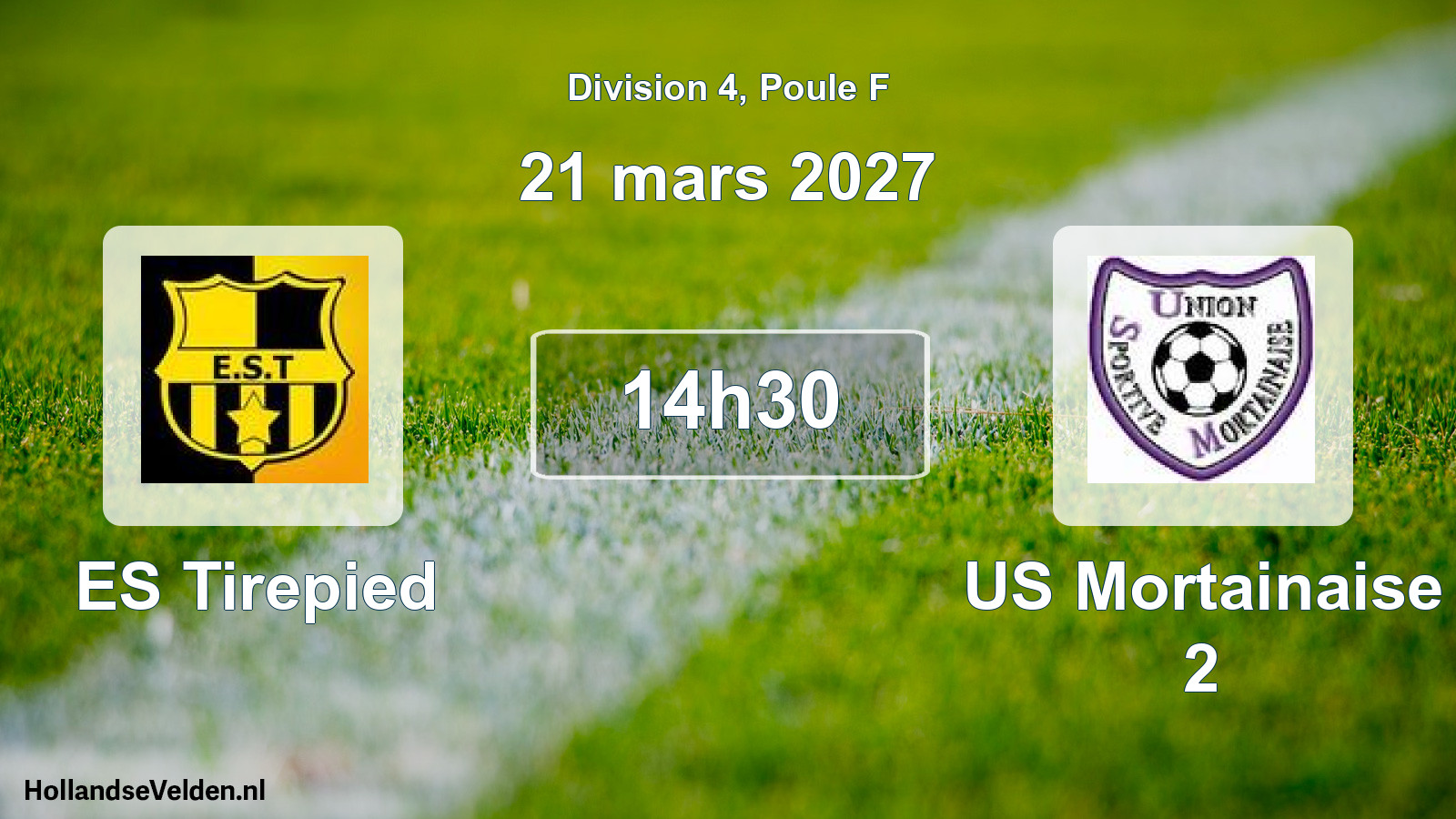 Match programmé: ES Tirepied - US Mortainaise 2 (21 mars 2027)