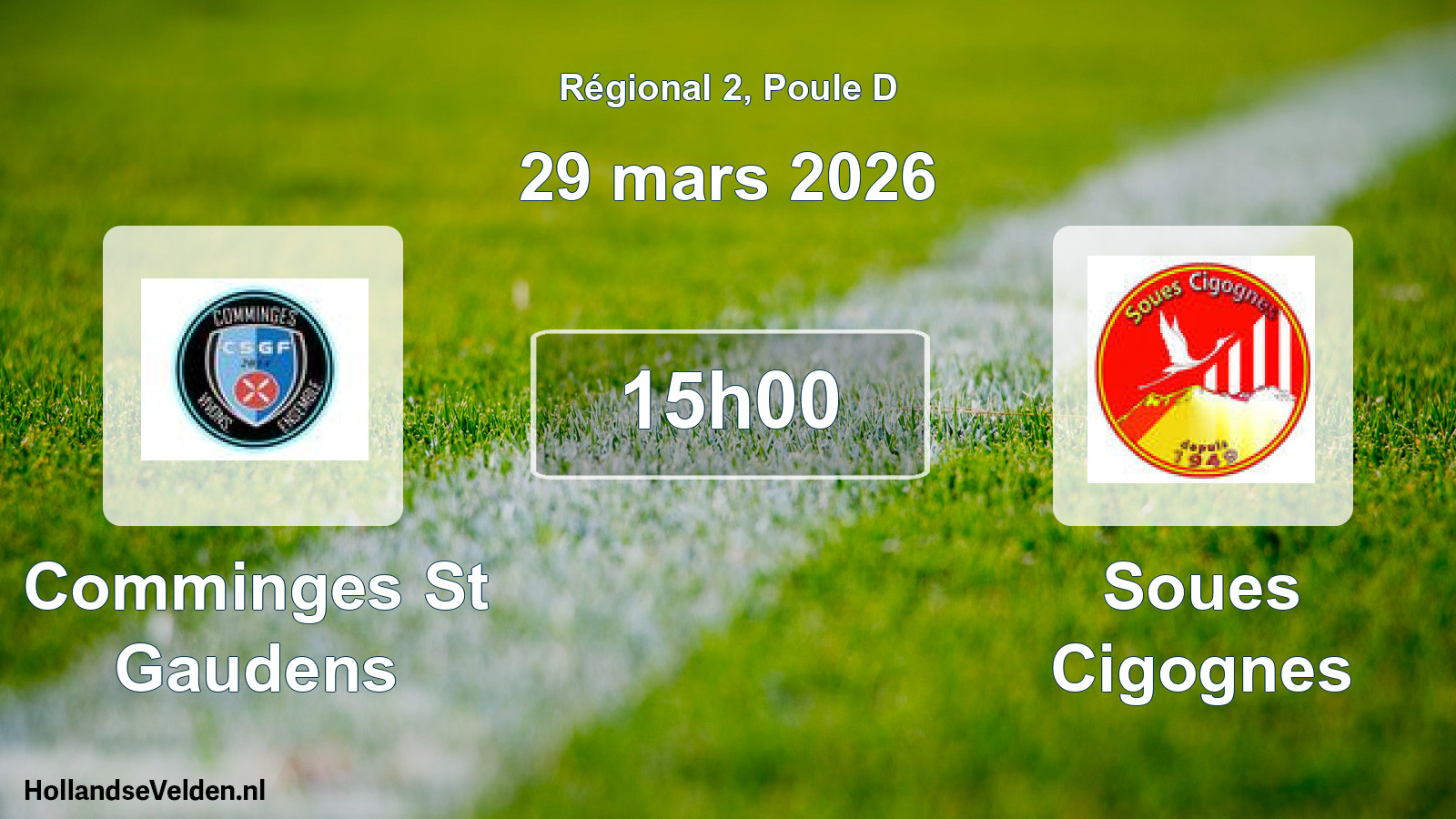 Geplande wedstrijd: Comminges St Gaudens - Soues Cigognes (29 maart 2026)