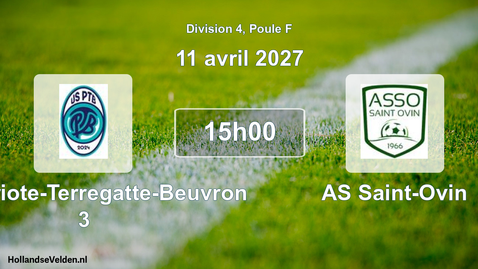 Match programmé: US Patriote-Terregatte-Beuvron 3 - AS Saint-Ovin (11 avril 2027)