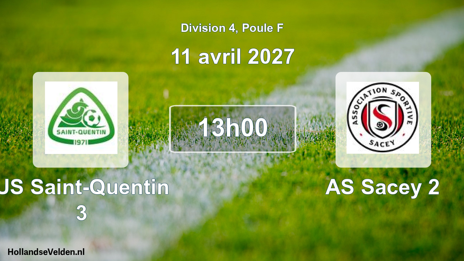 Match programmé: US Saint-Quentin 3 - AS Sacey 2 (11 avril 2027)