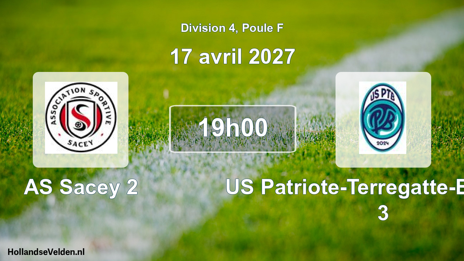 Match programmé: AS Sacey 2 - US Patriote-Terregatte-Beuvron 3 (17 avril 2027)
