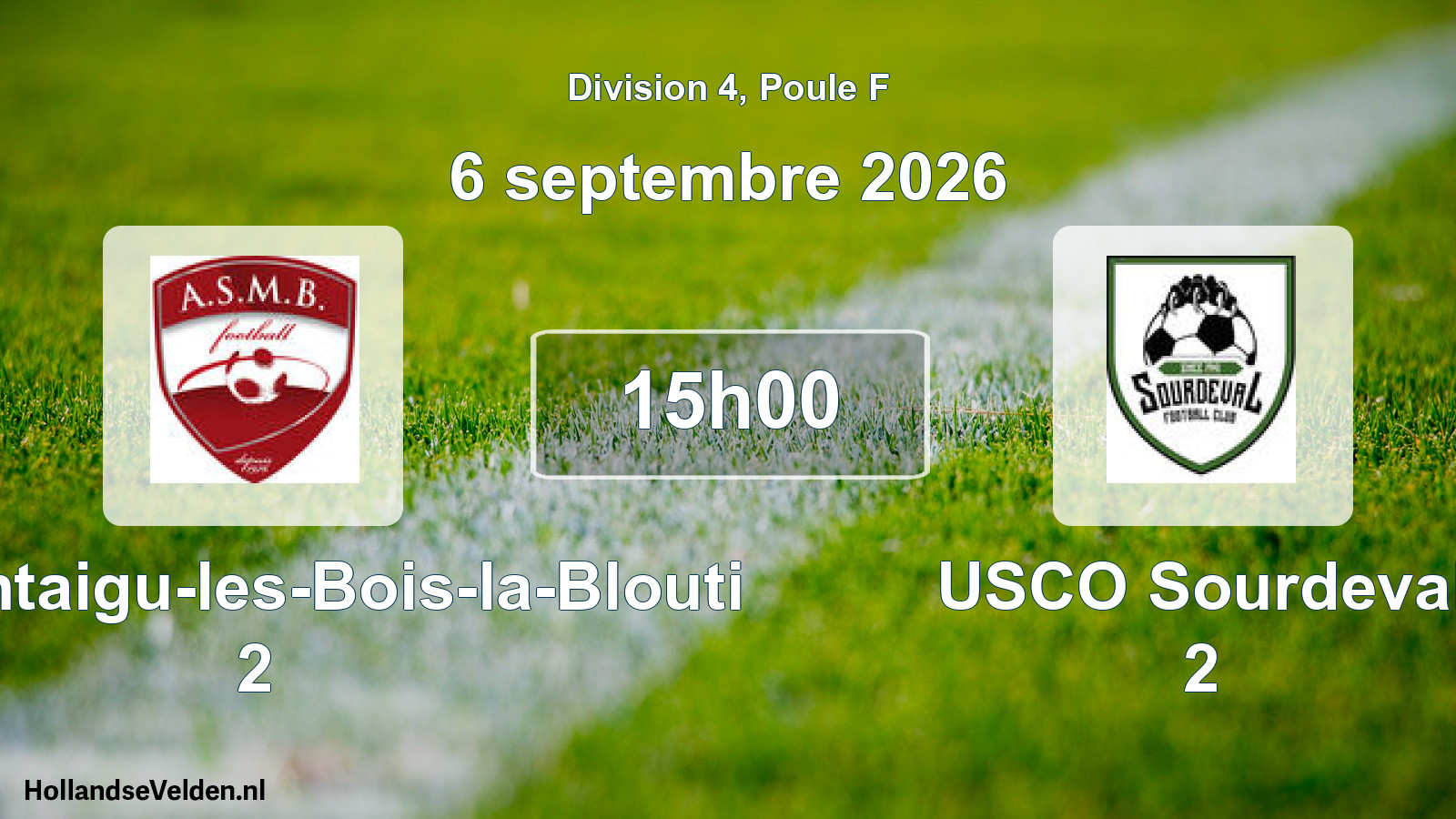 Geplande wedstrijd: AS Montaigu-les-Bois-la-Blouti 2 - USCO Sourdeval 2 (6 september 2026)