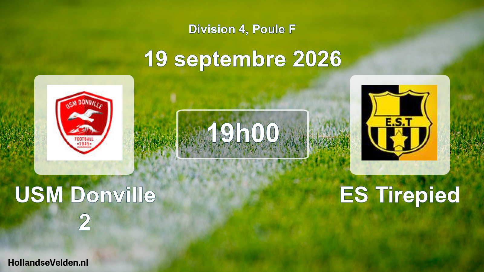 Match programmé: USM Donville 2 - ES Tirepied (19 septembre 2026)