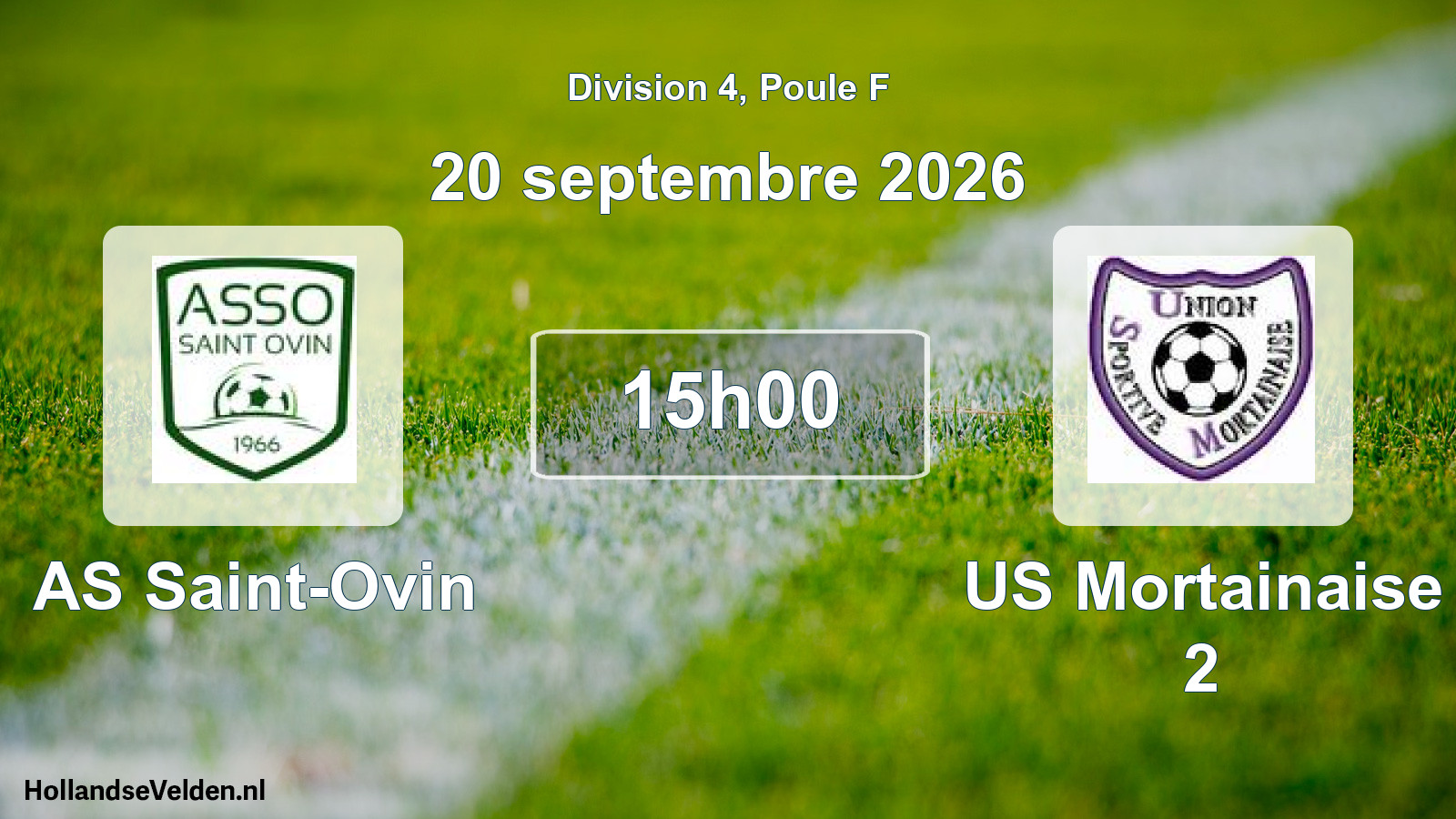 Match programmé: AS Saint-Ovin - US Mortainaise 2 (20 septembre 2026)