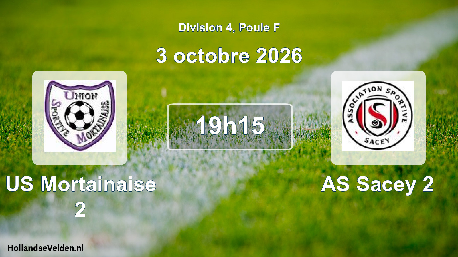Match programmé: US Mortainaise 2 - AS Sacey 2 (3 octobre 2026)