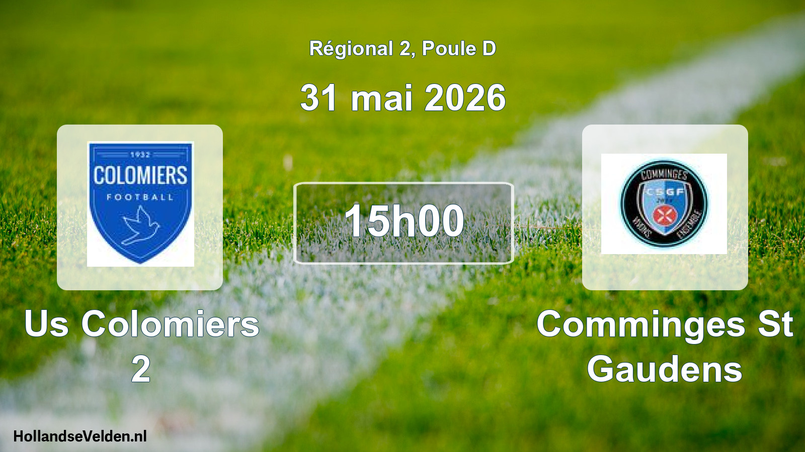 Geplande wedstrijd: Us Colomiers 2 - Comminges St Gaudens (31 mai 2026)