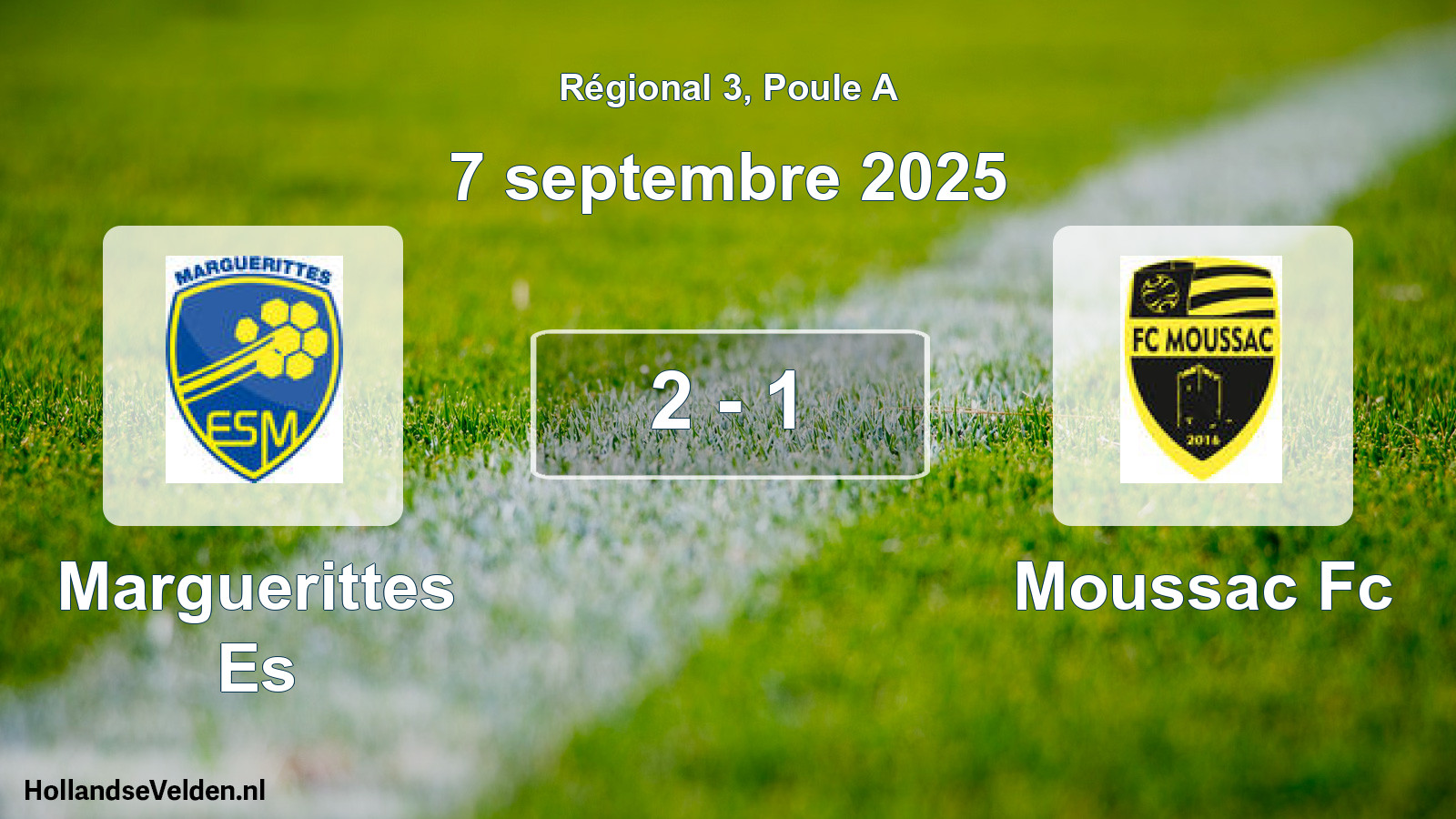 Gespeelde wedstrijd: Marguerittes Es - Moussac Fc 2 - 1 (7 september 2025)