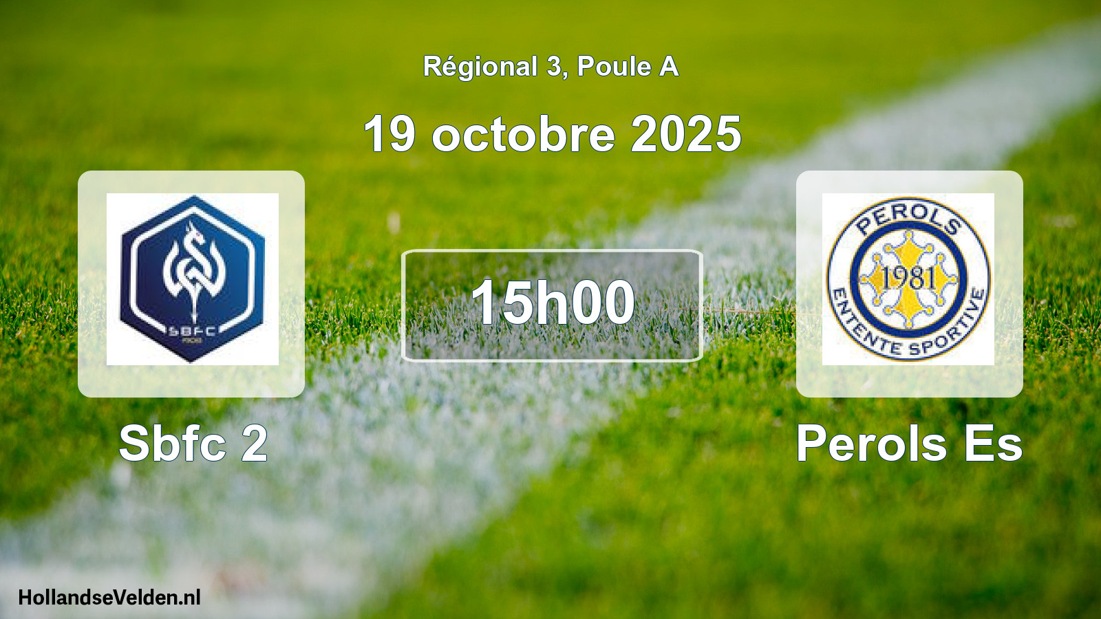 Geplande wedstrijd: Sbfc 2 - Perols Es (19 oktober 2025)