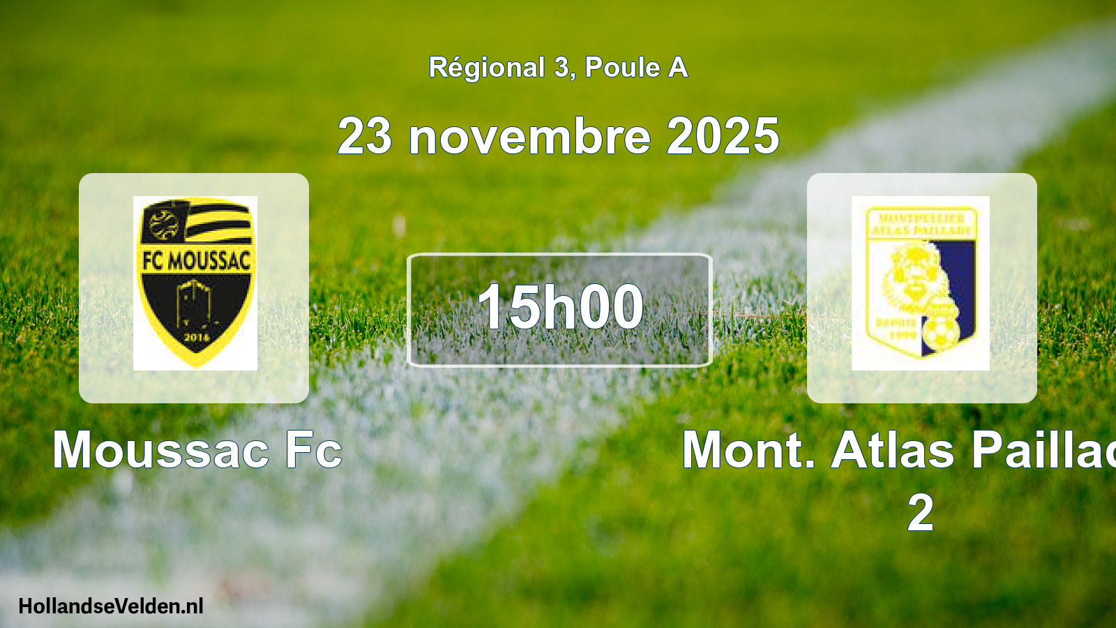 Scheduled Match: Moussac Fc - Mont. Atlas Paillade 2 (23 November 2025)
