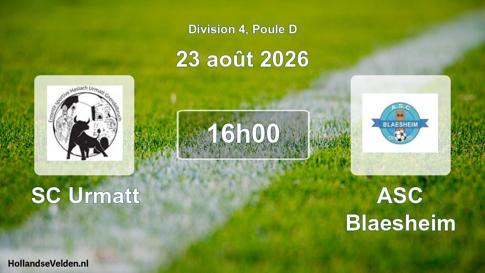 Scheduled Match: SC Urmatt - ASC Blaesheim (23 August 2026)