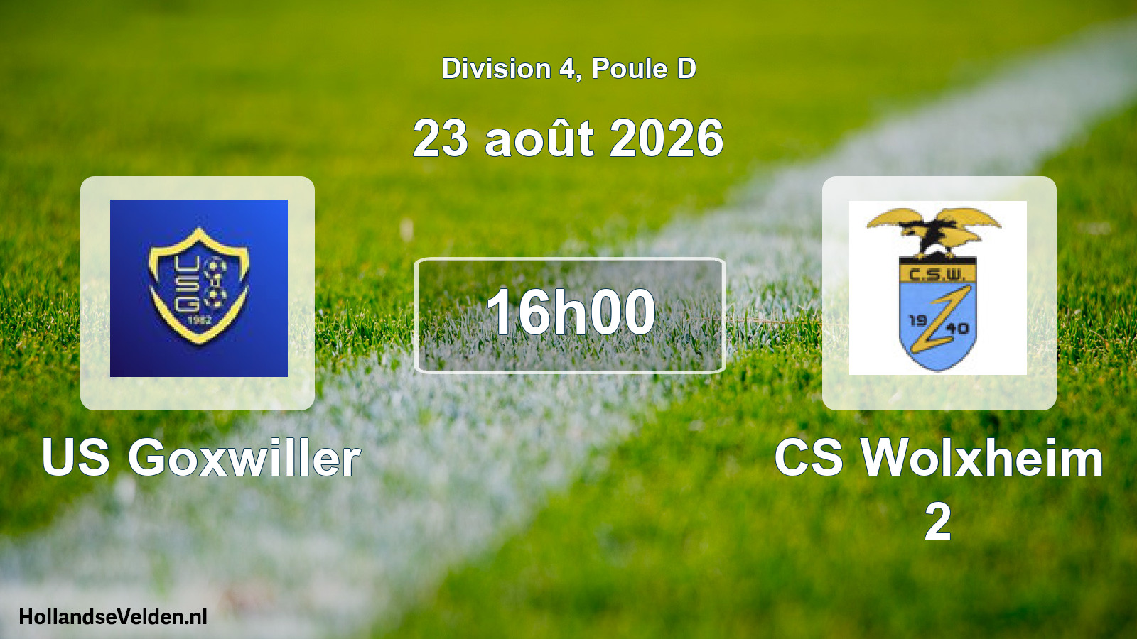 Scheduled Match: US Goxwiller - CS Wolxheim 2 (23 August 2026)