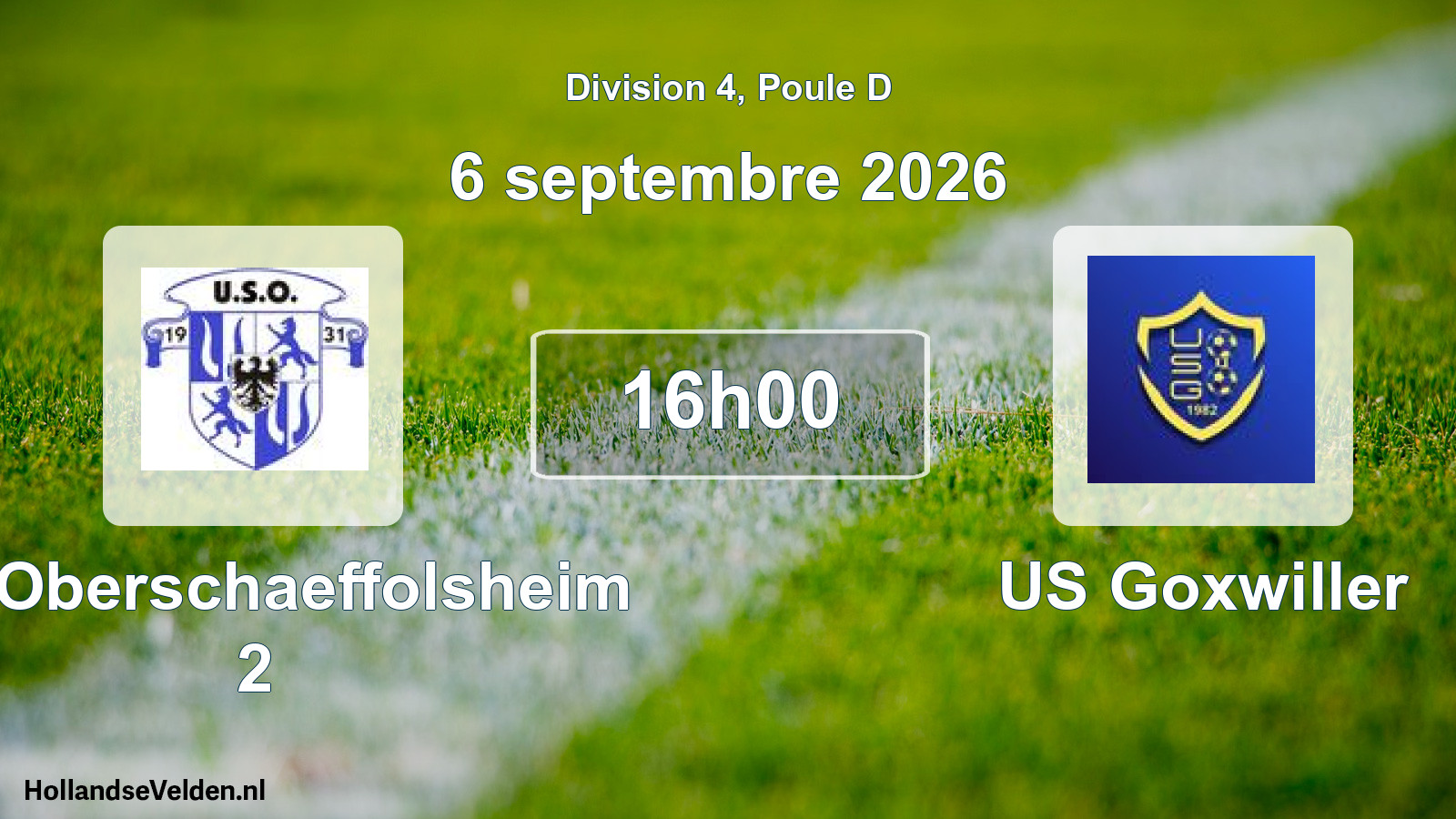 Geplande wedstrijd: US Oberschaeffolsheim 2 - US Goxwiller (6 september 2026)