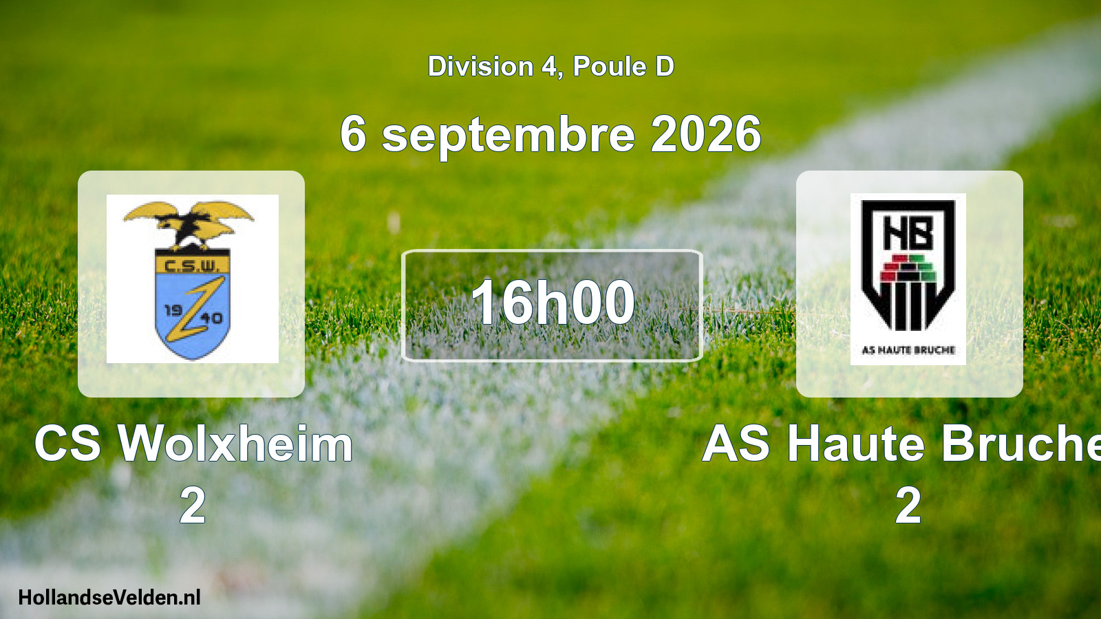 Geplande wedstrijd: CS Wolxheim 2 - AS Haute Bruche 2 (6 september 2026)