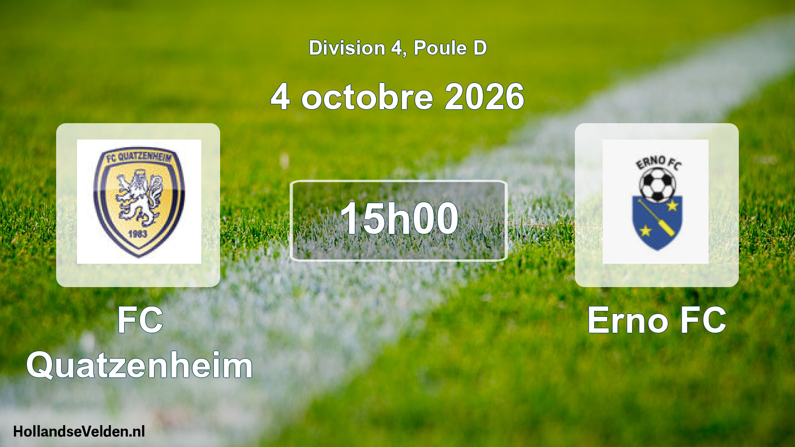 Scheduled Match: FC Quatzenheim - Erno FC (4 October 2026)