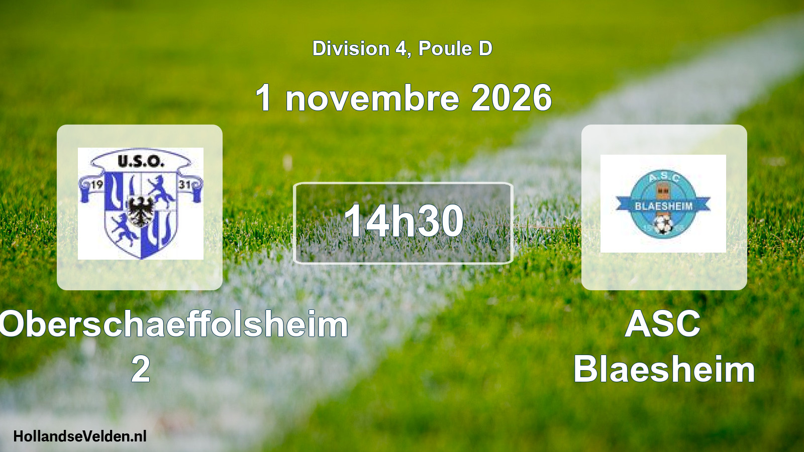 Geplande wedstrijd: US Oberschaeffolsheim 2 - ASC Blaesheim (1 november 2026)