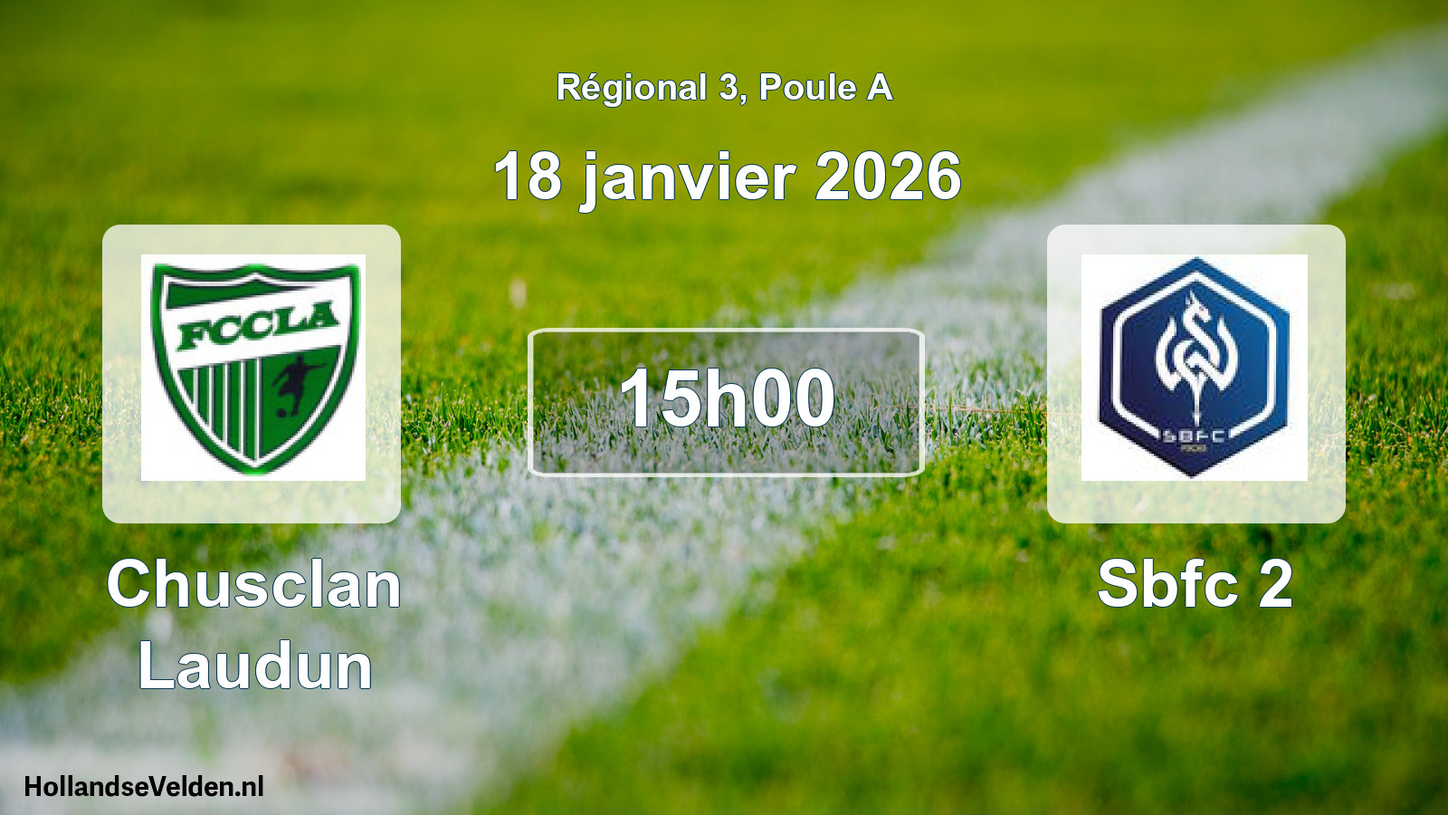 Geplande wedstrijd: Chusclan Laudun - Sbfc 2 (18 janvier 2026)