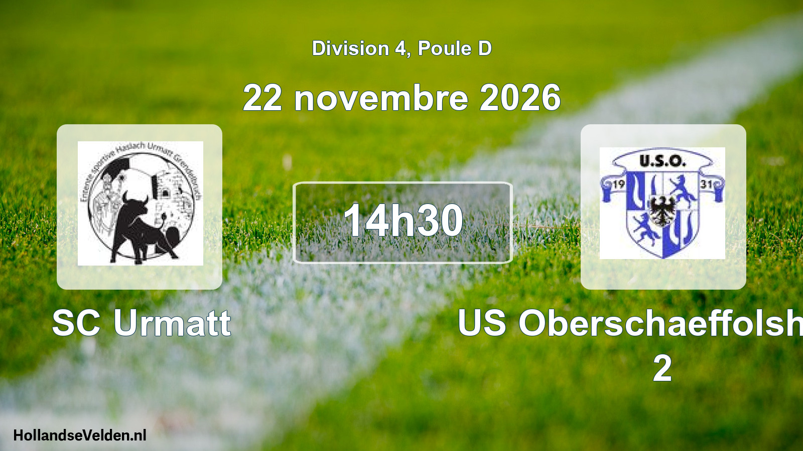 Geplande wedstrijd: SC Urmatt - US Oberschaeffolsheim 2 (22 november 2026)