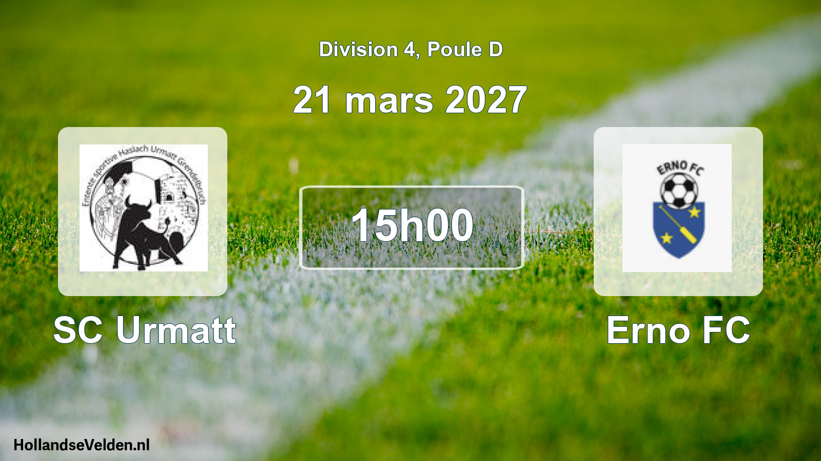 Match programmé: SC Urmatt - Erno FC (21 mars 2027)