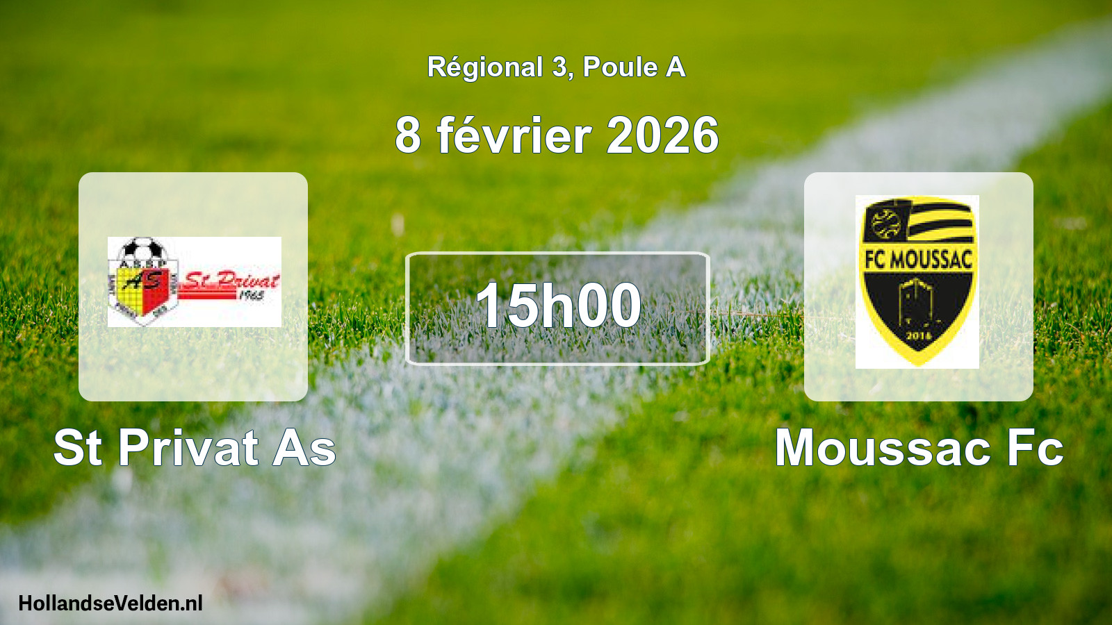 Geplande wedstrijd: St Privat As - Moussac Fc (8 février 2026)